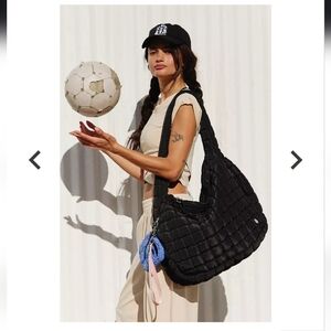 Free People Movement Black Quilted Carryall Bag